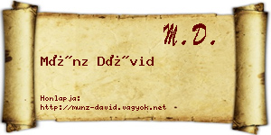 Münz Dávid névjegykártya